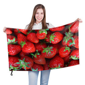 Флаг 3D с принтом Клубничная , 100% полиэстер | плотность ткани — 95 г/м2, размер — 67 х 109 см. Принт наносится с одной стороны | strawberry | vegan | vegetarian | веган | вегетарианство | йога | клубника | фитнес