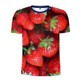 Мужская футболка 3D спортивная с принтом Клубничная , 100% полиэстер с улучшенными характеристиками | приталенный силуэт, круглая горловина, широкие плечи, сужается к линии бедра | strawberry | vegan | vegetarian | веган | вегетарианство | йога | клубника | фитнес
