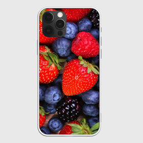 Чехол для iPhone 12 Pro Max с принтом Berries , Силикон |  | Тематика изображения на принте: strawberry | vegan | vegetarian | веган | вегетарианство | земляника | йога | клубника | фитнес | черника | ягода