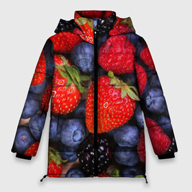 Женская зимняя куртка 3D с принтом Berries , верх — 100% полиэстер; подкладка — 100% полиэстер; утеплитель — 100% полиэстер | длина ниже бедра, силуэт Оверсайз. Есть воротник-стойка, отстегивающийся капюшон и ветрозащитная планка. 

Боковые карманы с листочкой на кнопках и внутренний карман на молнии | strawberry | vegan | vegetarian | веган | вегетарианство | земляника | йога | клубника | фитнес | черника | ягода