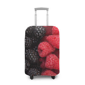 Чехол для чемодана 3D с принтом Ягодная , 86% полиэфир, 14% спандекс | двустороннее нанесение принта, прорези для ручек и колес | strawberry | vegan | vegetarian | будизм | веган | вегетарианство | земляника | йога | клубника | клюква | фитнес | черника | ягода