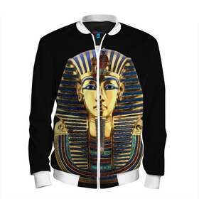 Мужской бомбер 3D с принтом Фараон Тутанхамон , 100% полиэстер | застегивается на молнию, по бокам два кармана без застежек, по низу бомбера и на воротнике - эластичная резинка | Тематика изображения на принте: египет | тутанхамон | фараон | фараон тутанхамонмаска фараона