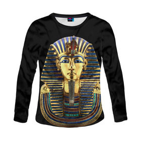 Женский лонгслив 3D с принтом Фараон Тутанхамон , 100% полиэстер | длинные рукава, круглый вырез горловины, полуприлегающий силуэт | египет | тутанхамон | фараон | фараон тутанхамонмаска фараона