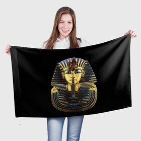 Флаг 3D с принтом Фараон Тутанхамон , 100% полиэстер | плотность ткани — 95 г/м2, размер — 67 х 109 см. Принт наносится с одной стороны | египет | тутанхамон | фараон | фараон тутанхамонмаска фараона