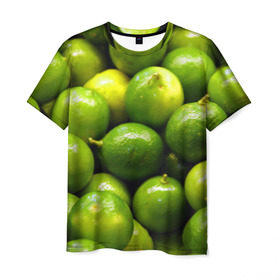 Мужская футболка 3D с принтом Лаймовая , 100% полиэфир | прямой крой, круглый вырез горловины, длина до линии бедер | Тематика изображения на принте: vegan | vegetarian | будизм | веган | вегетарианство | йога | лайм | сыроедение | фитнес