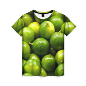 Женская футболка 3D с принтом Лаймовая , 100% полиэфир ( синтетическое хлопкоподобное полотно) | прямой крой, круглый вырез горловины, длина до линии бедер | vegan | vegetarian | будизм | веган | вегетарианство | йога | лайм | сыроедение | фитнес