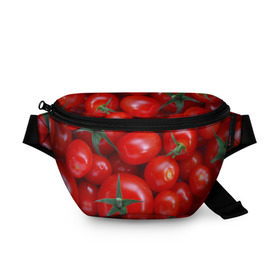 Поясная сумка 3D с принтом Томатная , 100% полиэстер | плотная ткань, ремень с регулируемой длиной, внутри несколько карманов для мелочей, основное отделение и карман с обратной стороны сумки застегиваются на молнию | Тематика изображения на принте: tomato | vegan | vegetarian | будизм | веган | вегетарианство | йога | помидор | сыроедение | томат | фитнес | ягода