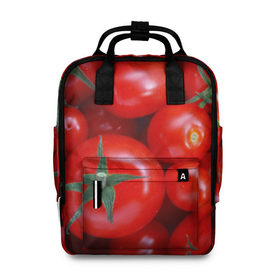 Женский рюкзак 3D с принтом Томатная , 100% полиэстер | лямки с регулируемой длиной, сверху ручки, чтобы рюкзак нести как сумку. Основное отделение закрывается на молнию, как и внешний карман. Внутри два дополнительных кармана, один из которых закрывается на молнию. По бокам два дополнительных кармашка, куда поместится маленькая бутылочка
 | Тематика изображения на принте: tomato | vegan | vegetarian | будизм | веган | вегетарианство | йога | помидор | сыроедение | томат | фитнес | ягода