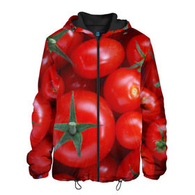 Мужская куртка 3D с принтом Томатная , ткань верха — 100% полиэстер, подклад — флис | прямой крой, подол и капюшон оформлены резинкой с фиксаторами, два кармана без застежек по бокам, один большой потайной карман на груди. Карман на груди застегивается на липучку | tomato | vegan | vegetarian | будизм | веган | вегетарианство | йога | помидор | сыроедение | томат | фитнес | ягода