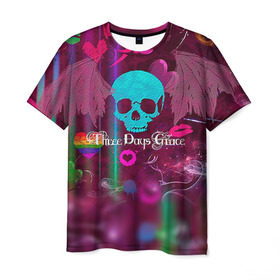 Мужская футболка 3D с принтом Three Days Grace 4 , 100% полиэфир | прямой крой, круглый вырез горловины, длина до линии бедер | three days grace