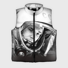 Мужской жилет утепленный 3D с принтом Гагарин 1 ,  |  | гагарин | космос | космос наш | поехали | ретро | ссср | юрий гагарин