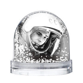 Снежный шар с принтом Гагарин 1 , Пластик | Изображение внутри шара печатается на глянцевой фотобумаге с двух сторон | Тематика изображения на принте: гагарин | космос | космос наш | поехали | ретро | ссср | юрий гагарин