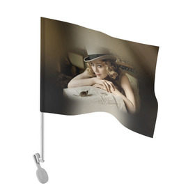 Флаг для автомобиля с принтом Мадонна 1 , 100% полиэстер | Размер: 30*21 см | madonna | мадонна | музыка