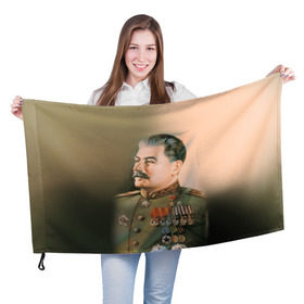 Флаг 3D с принтом Сталин 1 , 100% полиэстер | плотность ткани — 95 г/м2, размер — 67 х 109 см. Принт наносится с одной стороны | знаменитости | иосиф сталин | ретро | ссср