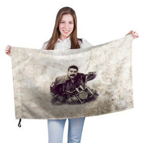 Флаг 3D с принтом Сталин 2 , 100% полиэстер | плотность ткани — 95 г/м2, размер — 67 х 109 см. Принт наносится с одной стороны | знаменитости | иосиф сталин | ретро | ссср