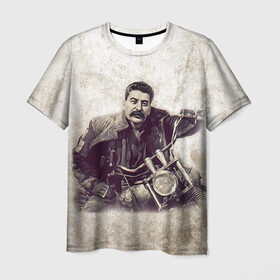 Мужская футболка 3D с принтом Сталин 2 , 100% полиэфир | прямой крой, круглый вырез горловины, длина до линии бедер | Тематика изображения на принте: знаменитости | иосиф сталин | ретро | ссср