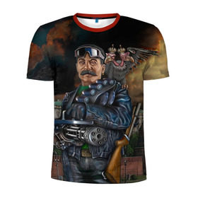 Мужская футболка 3D спортивная с принтом Сталин 3 , 100% полиэстер с улучшенными характеристиками | приталенный силуэт, круглая горловина, широкие плечи, сужается к линии бедра | знаменитости | иосиф сталин | ретро | ссср