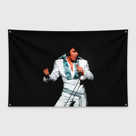 Флаг-баннер с принтом Элвис 3 , 100% полиэстер | размер 67 х 109 см, плотность ткани — 95 г/м2; по краям флага есть четыре люверса для крепления | elvis presley | rock n roll | музыка | ретро | рок н ролл | элвис пресли