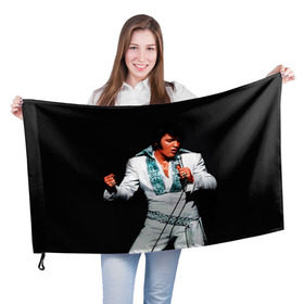 Флаг 3D с принтом Элвис 3 , 100% полиэстер | плотность ткани — 95 г/м2, размер — 67 х 109 см. Принт наносится с одной стороны | elvis presley | rock n roll | музыка | ретро | рок н ролл | элвис пресли