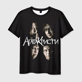 Мужская футболка 3D с принтом Агата Кристи 2 , 100% полиэфир | прямой крой, круглый вырез горловины, длина до линии бедер | а на тебе как на войне | вадим самойлов | рок | рок группа