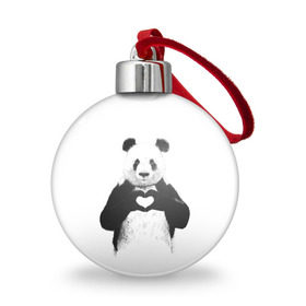Ёлочный шар с принтом Панда Love , Пластик | Диаметр: 77 мм | панда