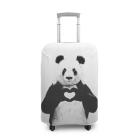 Чехол для чемодана 3D с принтом Панда Love , 86% полиэфир, 14% спандекс | двустороннее нанесение принта, прорези для ручек и колес | панда