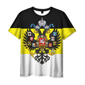 Мужская футболка 3D с принтом Имперский Флаг , 100% полиэфир | прямой крой, круглый вырез горловины, длина до линии бедер | имперский флаг | русский | ярусский