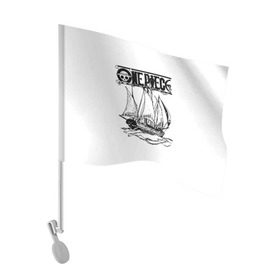 Флаг для автомобиля с принтом One piece , 100% полиэстер | Размер: 30*21 см | пират