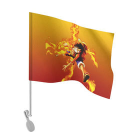 Флаг для автомобиля с принтом Луффи из One Piece , 100% полиэстер | Размер: 30*21 см | fire | luffi | огонь