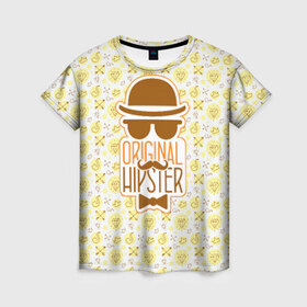 Женская футболка 3D с принтом Original Hipster , 100% полиэфир ( синтетическое хлопкоподобное полотно) | прямой крой, круглый вырез горловины, длина до линии бедер | hipster | усы