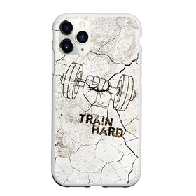 Чехол для iPhone 11 Pro матовый с принтом Train hard 5 , Силикон |  | bodybuilding | no pain no gain | train hard | бодибилдинг | качалка | пауэрлифинг | тренажерный | фитнес