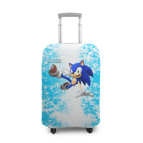 Чехол для чемодана 3D с принтом Sonic , 86% полиэфир, 14% спандекс | двустороннее нанесение принта, прорези для ручек и колес | sonic | еж | игра | соник