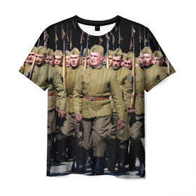 Мужская футболка 3D с принтом Вооруженные силы СССР , 100% полиэфир | прямой крой, круглый вырез горловины, длина до линии бедер | армия | вооруженные силы россии | парад | рэтро | ссср