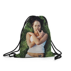 Рюкзак-мешок 3D с принтом Джоли Анджелина , 100% полиэстер | плотность ткани — 200 г/м2, размер — 35 х 45 см; лямки — толстые шнурки, застежка на шнуровке, без карманов и подкладки | анджелина | девушка | джоли | лежит | тату