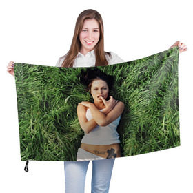 Флаг 3D с принтом Джоли Анджелина , 100% полиэстер | плотность ткани — 95 г/м2, размер — 67 х 109 см. Принт наносится с одной стороны | анджелина | девушка | джоли | лежит | тату