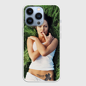 Чехол для iPhone 13 Pro с принтом Джоли Анджелина ,  |  | Тематика изображения на принте: анджелина | девушка | джоли | лежит | тату