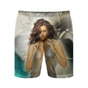 Мужские шорты 3D спортивные с принтом Девушка в кольчуге ,  |  | Тематика изображения на принте: взгляд | девушка | кольчуга | красивая | модель