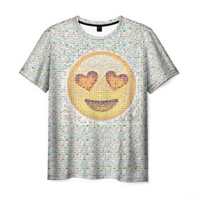 Мужская футболка 3D с принтом Смайлики , 100% полиэфир | прямой крой, круглый вырез горловины, длина до линии бедер | 2016 | позитив | смайл | смайлик | смайлики