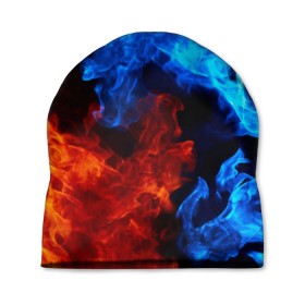 Шапка 3D с принтом Битва огней , 100% полиэстер | универсальный размер, печать по всей поверхности изделия | огонь