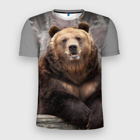 Мужская футболка 3D спортивная с принтом Русский медведь , 100% полиэстер с улучшенными характеристиками | приталенный силуэт, круглая горловина, широкие плечи, сужается к линии бедра | медведь | россия | русский | русский медведь