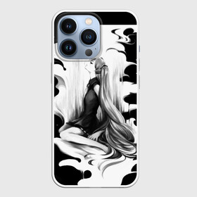 Чехол для iPhone 13 Pro с принтом Черно белая Мику Хацунэ ,  |  | Тематика изображения на принте: аниме | мику | одни из вокалоидов   хатсуне мику.вокалоиды