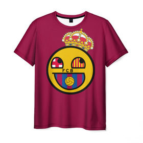 Мужская футболка 3D с принтом FCB smile , 100% полиэфир | прямой крой, круглый вырез горловины, длина до линии бедер | barcelona | барса | барселона | футбол