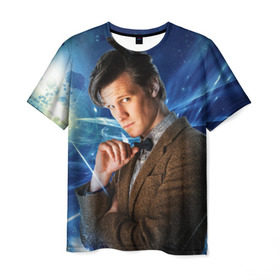 Мужская футболка 3D с принтом 11th Doctor Who , 100% полиэфир | прямой крой, круглый вырез горловины, длина до линии бедер | doctor who | matt | smith | tardis | временной поток | доктор кто | мэтт | смит | тардис