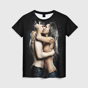 Женская футболка 3D с принтом Чувства , 100% полиэфир ( синтетическое хлопкоподобное полотно) | прямой крой, круглый вырез горловины, длина до линии бедер | девушка | любовь | парень | поцелуй | страсть | торс | фото | чувства