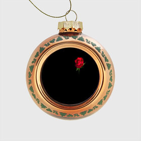 Стеклянный ёлочный шар с принтом Розы за спиной , Стекло | Диаметр: 80 мм | Тематика изображения на принте: за спиной | любовь | подарок | роза | розы | сюрприз | цветы | чувства