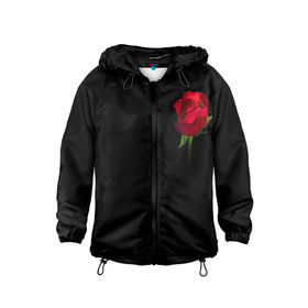 Детская ветровка 3D с принтом Розы за спиной , 100% полиэстер | подол и капюшон оформлены резинкой с фиксаторами, по бокам два кармана без застежек, один потайной карман на груди | за спиной | любовь | подарок | роза | розы | сюрприз | цветы | чувства
