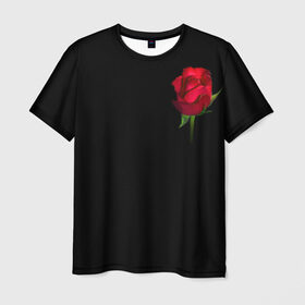 Мужская футболка 3D с принтом Розы за спиной , 100% полиэфир | прямой крой, круглый вырез горловины, длина до линии бедер | Тематика изображения на принте: за спиной | любовь | подарок | роза | розы | сюрприз | цветы | чувства