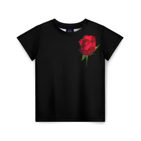 Детская футболка 3D с принтом Розы за спиной , 100% гипоаллергенный полиэфир | прямой крой, круглый вырез горловины, длина до линии бедер, чуть спущенное плечо, ткань немного тянется | Тематика изображения на принте: за спиной | любовь | подарок | роза | розы | сюрприз | цветы | чувства