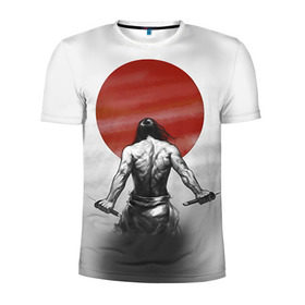 Мужская футболка 3D спортивная с принтом Самурай 1 , 100% полиэстер с улучшенными характеристиками | приталенный силуэт, круглая горловина, широкие плечи, сужается к линии бедра | Тематика изображения на принте: борьба | воин | единоборства | путь воина | самураи | самурай