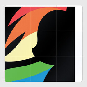 Магнитный плакат 3Х3 с принтом Rainbow Dash , Полимерный материал с магнитным слоем | 9 деталей размером 9*9 см | Тематика изображения на принте: 